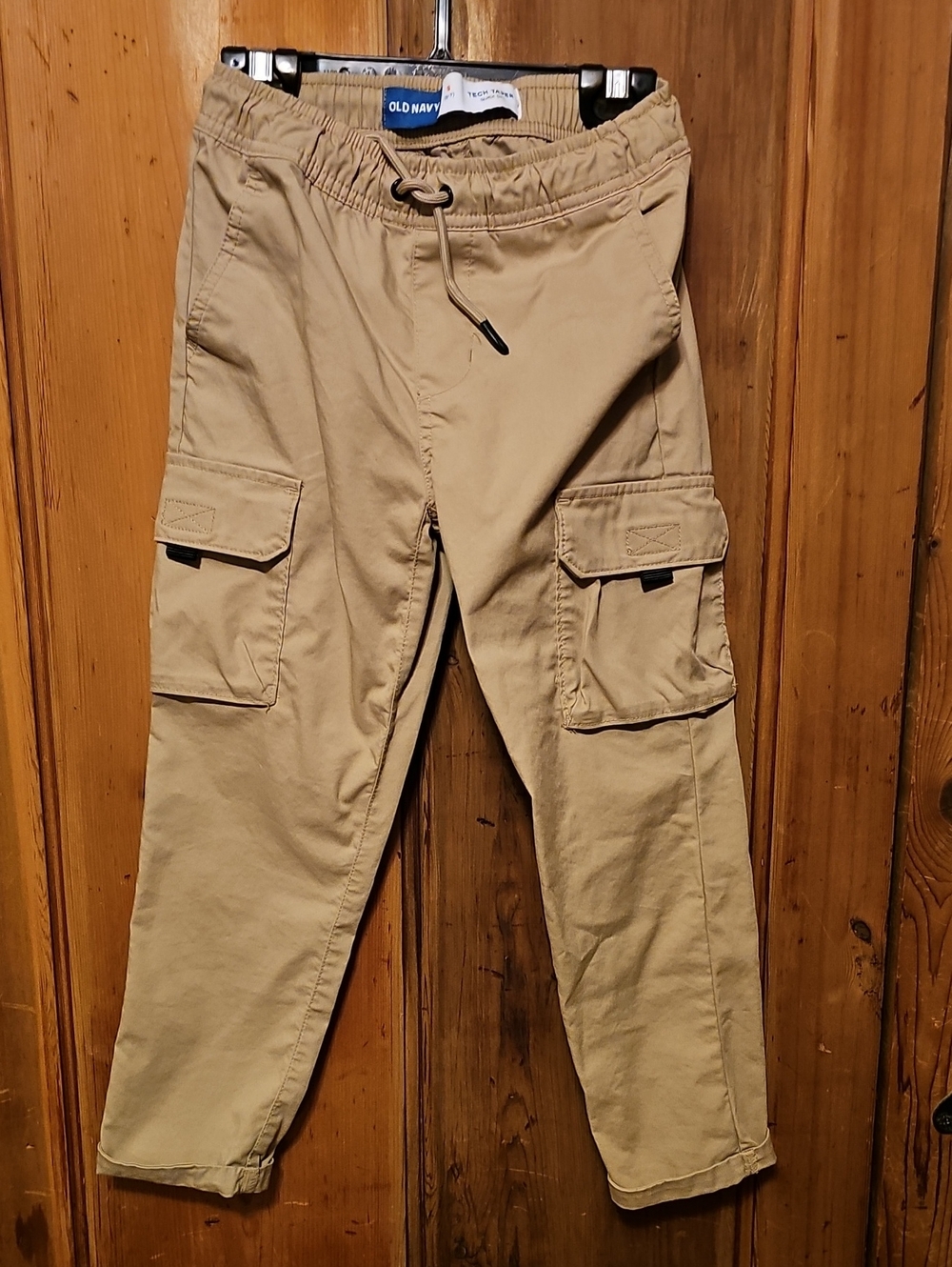 Old Navy Boy's Tan Cargo Drawstring Pants - Size 6-7 Boy